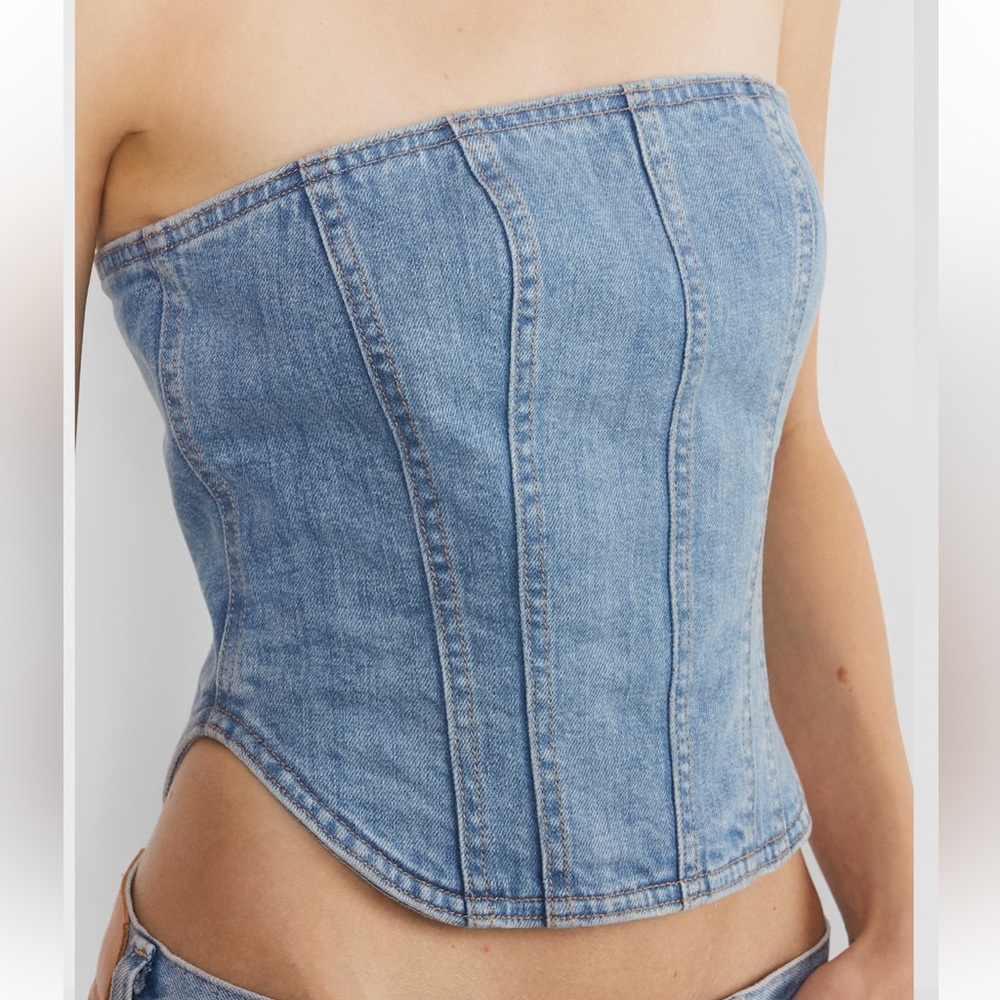 Denim Forum Blue Corset Top